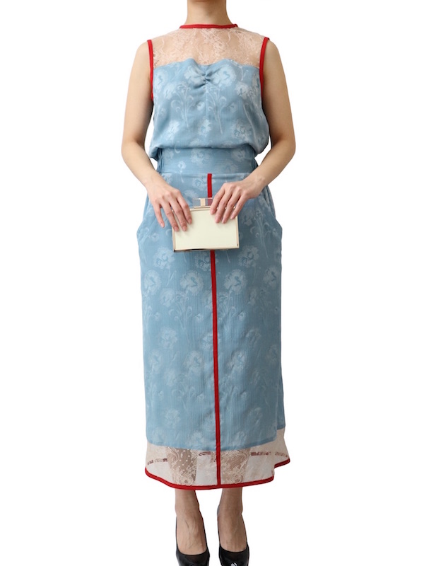Mame Kurogouchi（マメ クロゴウチ） カーネーションウィロートップス&スカート（ブルー/サイズ2）