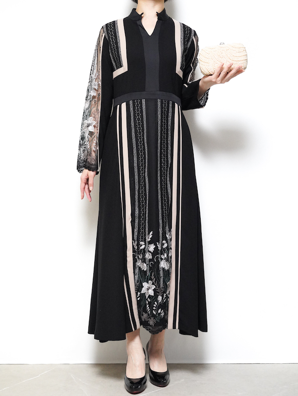 murral ミューラル ワンピース Petal lace dress (Ice gray) MURRAL