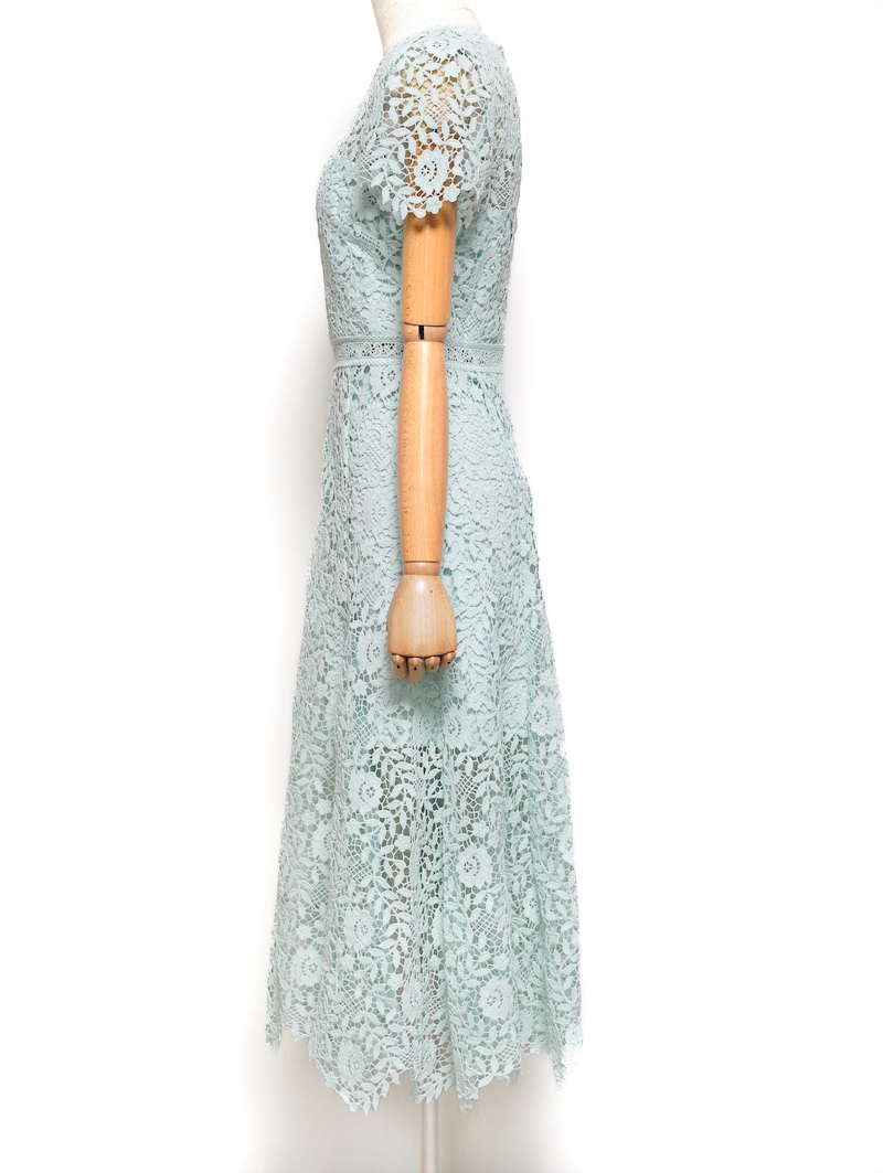 SELF PORTRAIT（セルフポートレイト） レースミディドレス（グリーン  