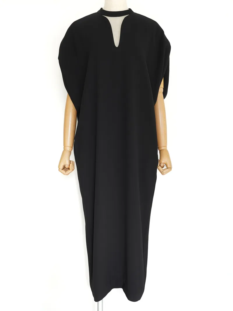 Mame Kurogouchi（マメ クロゴウチ）  エンブロイダリーレースバッグドレス（ブラック/2）トルソー正面