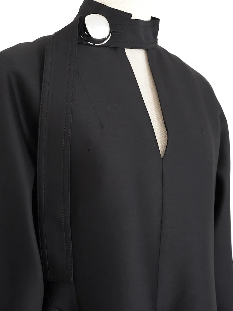 HARUNOBUMURATA（ハルノブムラタ）  ラウンドシェイプドレスELIANA（ブラックxシルバー/サイズ36）トルソーバストアップ