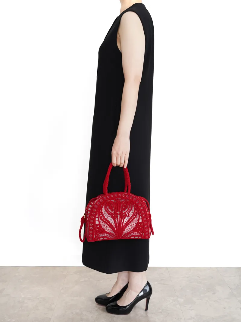 Mame Kurogouchi（マメ クロゴウチ）  エンブロイダードボタンホールスリーブレスドレス（ブラック/サイズ2）全身側面