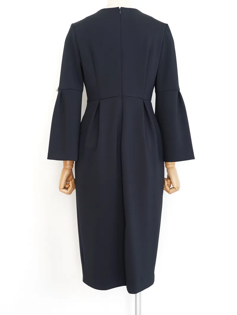 UNITED ARROWS（ユナイテッドアローズ）  フレアスリーブドレス（ネイビー/サイズ40）トルソー背面