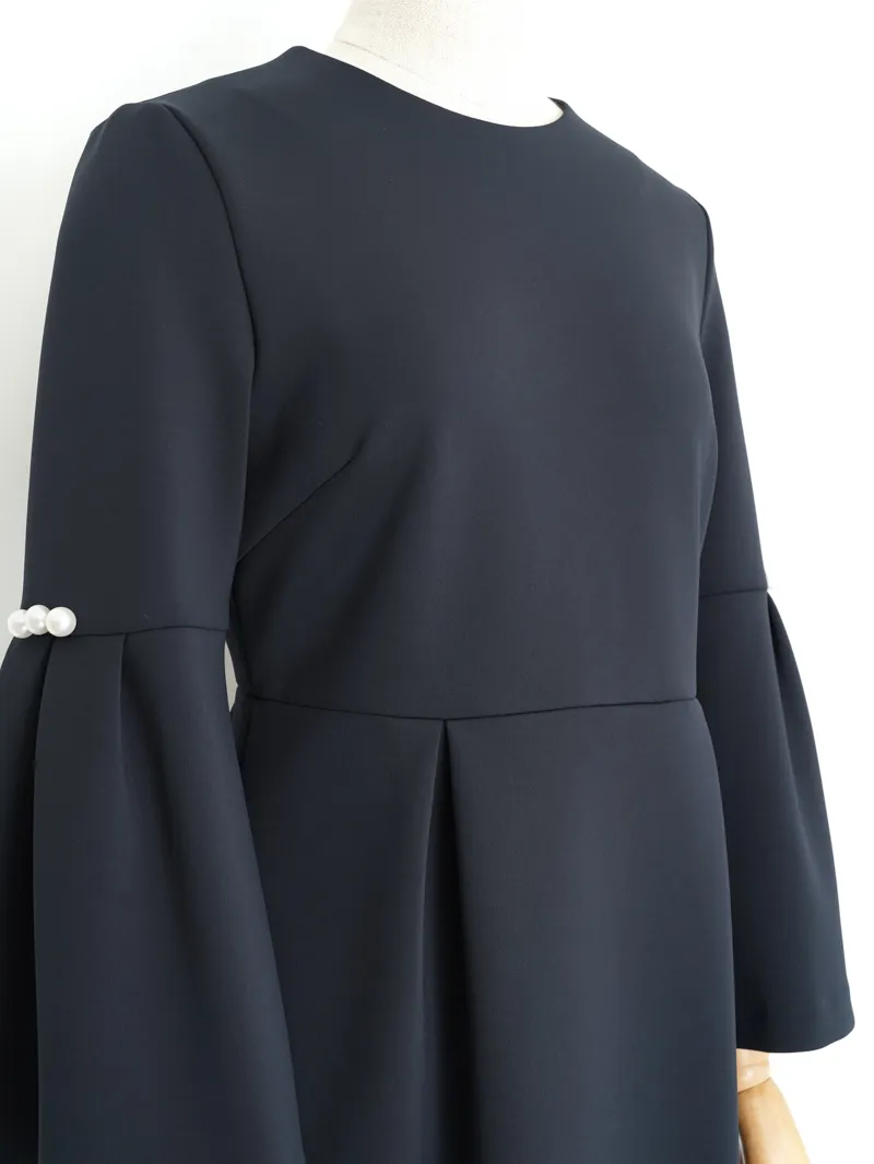 UNITED ARROWS（ユナイテッドアローズ）  フレアスリーブドレス（ネイビー/サイズ40）トルソーバストアップ