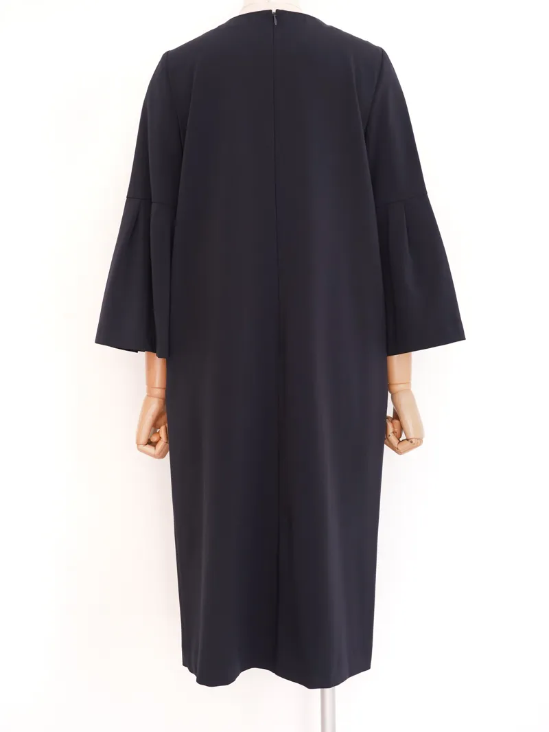 UNITED ARROWS（ユナイテッドアローズ） パウダリードレープIラインドレス（ネイビー/サイズ38）　トルソー背面