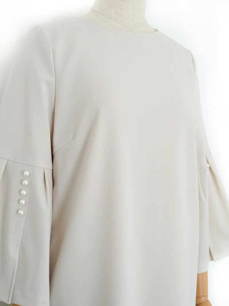 UNITED ARROWS（ユナイテッドアローズ） パウダリードレープIラインドレス（ベージュ/サイズ38）　トルソーバストアップ