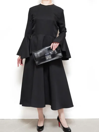 JIL SANDER（ジルサンダー）  ミディドレス（ブラック/サイズ34）