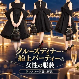 クルーズディナー・船上パーティーの女性の服装｜ドレスコード別に解説