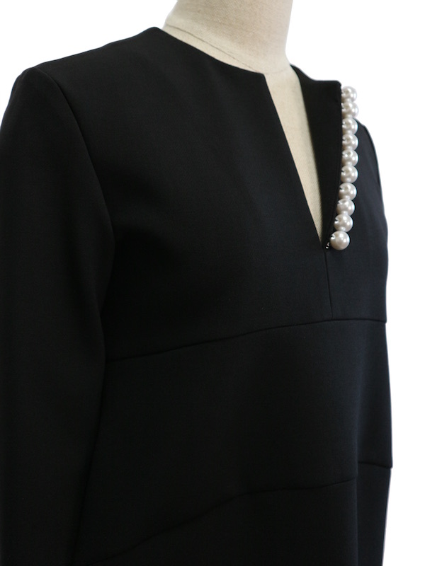 YOKO CHAN（ヨーコチャン） ロングスリーブパールドレス（ブラック/サイズ36）｜レンタルドレス THE DRESS