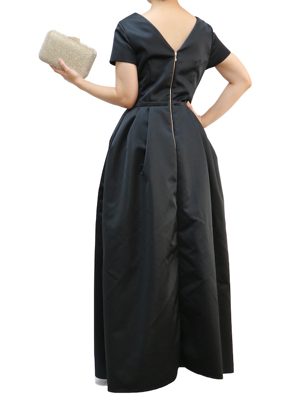 ROCHAS（ロシャス） ウエストリボンロングドレス（ブラック/サイズ38）｜レンタルドレス THE DRESS