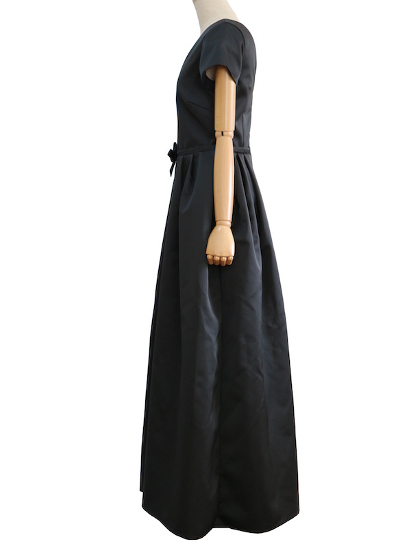 ROCHAS（ロシャス） ウエストリボンロングドレス（ブラック/サイズ38）｜レンタルドレス THE DRESS