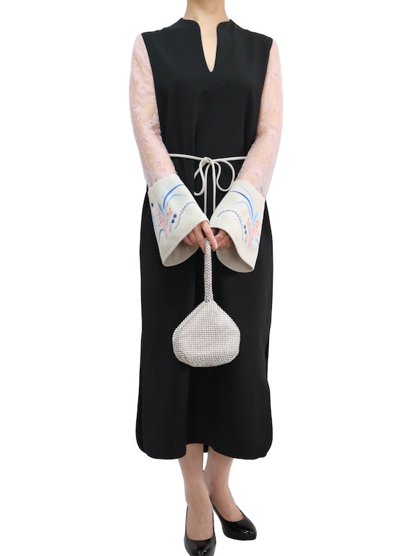 Mame Kurogouchi（マメ クロゴウチ） エンブロイダリーカフスレーススリーブドレス（ブラック/サイズ2）