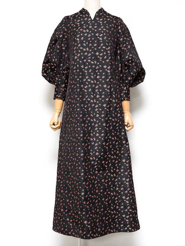 Mame Kurogouchi（マメ クロゴウチ） オスマンサスモチーフジャガードドレス（ブラック/サイズ1）｜レンタルドレス THE DRESS