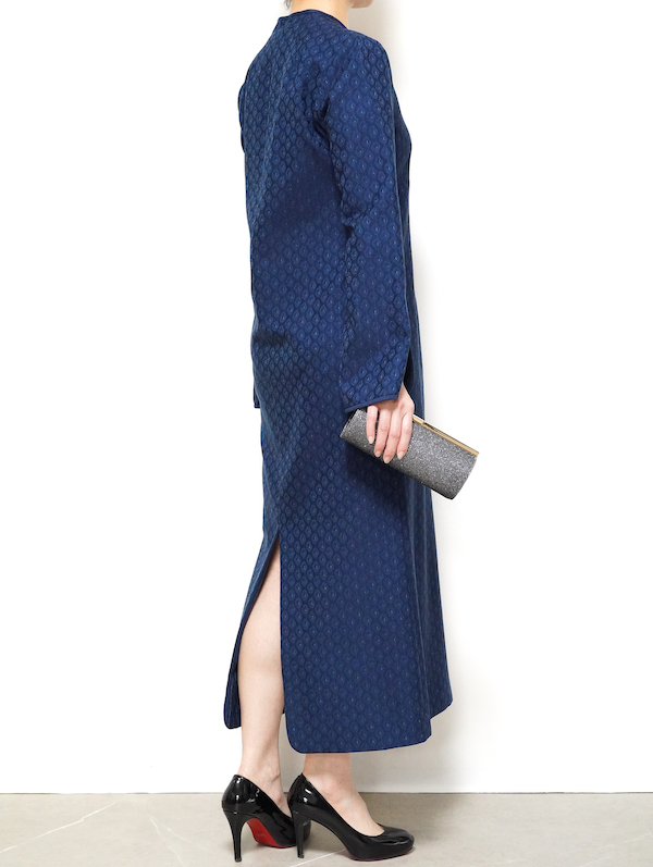 Mame Kurogouchi（マメ クロゴウチ） ウールコモンジャガードIライン（ネイビー/サイズ1）｜レンタルドレス THE DRESS