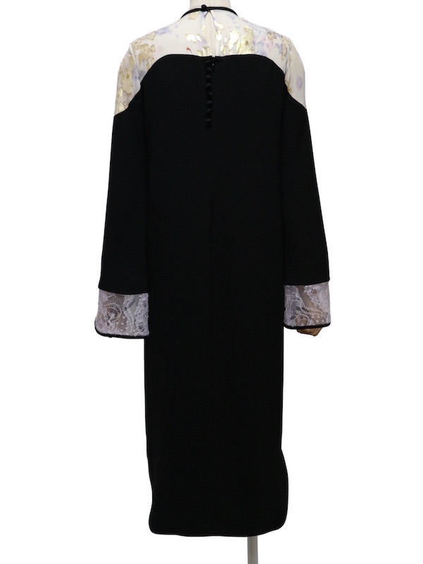 Mame Kurogouchi（マメ クロゴウチ） シルクラメプリントIラインドレス（ブラック/サイズ1）｜レンタルドレス THE DRESS