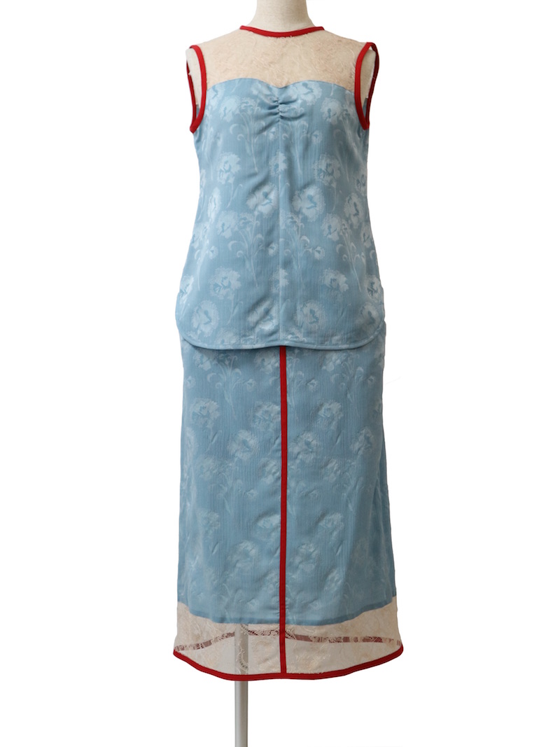 Mame Kurogouchi（マメ クロゴウチ） カーネーションウィロートップス&スカート（ブルー/サイズ1）｜レンタルドレス THE DRESS