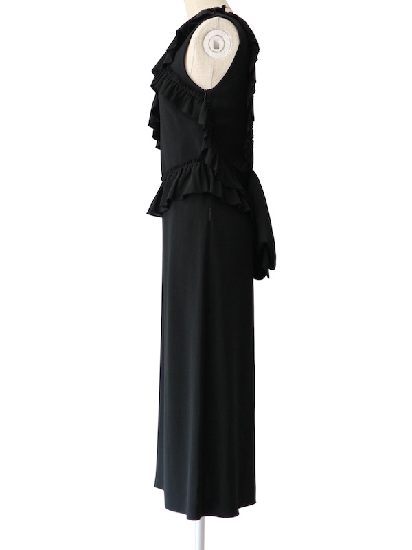 Simone Rocha（シモーネ ロシャ） バックリボンフリルドレス（ブラック/サイズUK6）｜レンタルドレス THE DRESS