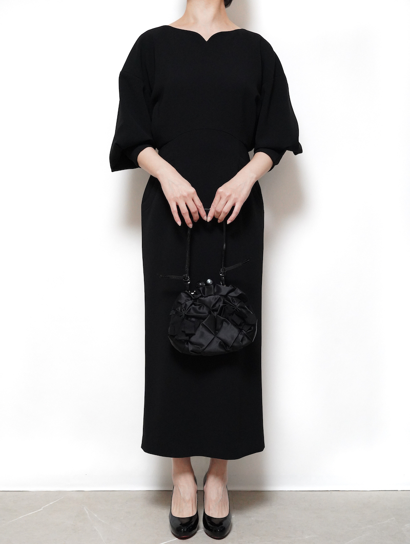 Mame Kurogouchi（マメ クロゴウチ） ボートネックドレス（ブラック/サイズ1）