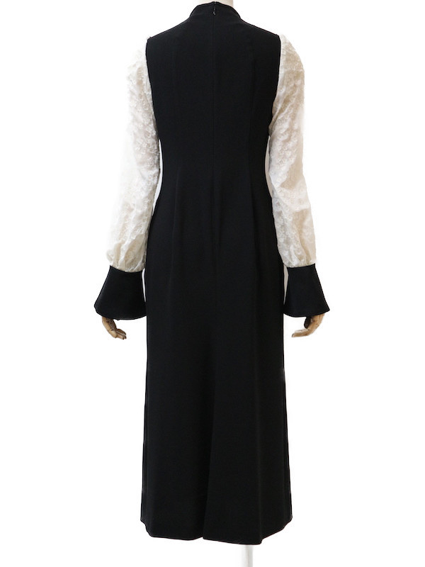 Mame Kurogouchi（マメ クロゴウチ） フラワープリントスリーブドレス（ブラック/サイズ1）｜レンタルドレス THE DRESS