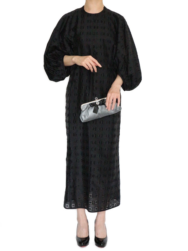 Mame Kurogouchi（マメ クロゴウチ） フローラルカットジャガードドレス（ブラック/サイズ1）