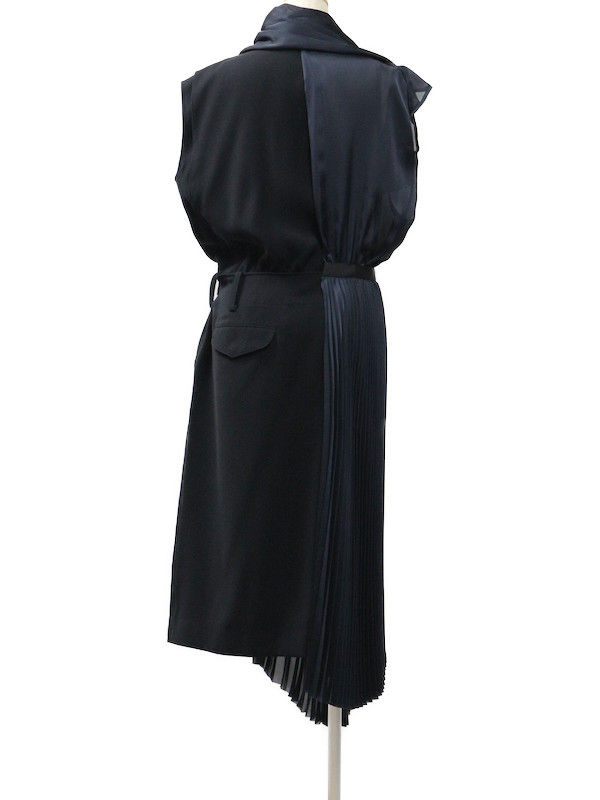 sacai（サカイ） ソリッドサテンドレス（ネイビーxブラック/サイズ1）｜レンタルドレス THE DRESS